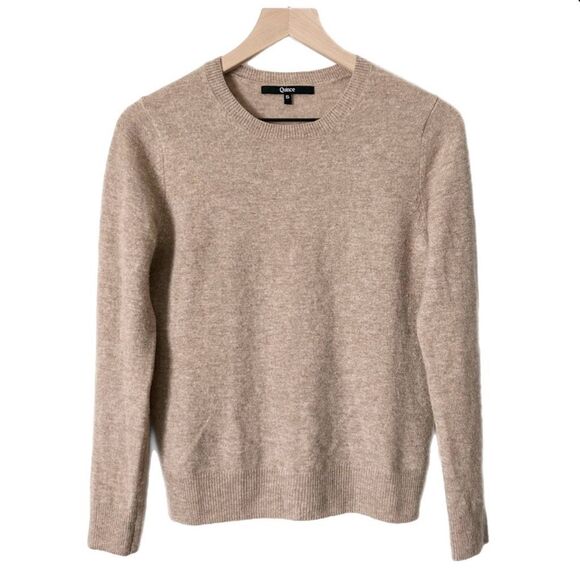 Quince Sweaters - Quince Mongolian Cashmere Crewneck Sweater Oatmeal Size Small